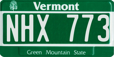 VT license plate NHX773