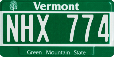 VT license plate NHX774