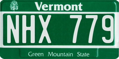 VT license plate NHX779
