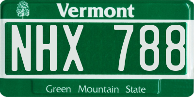 VT license plate NHX788