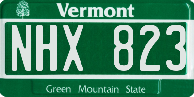 VT license plate NHX823