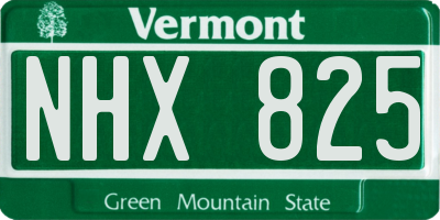 VT license plate NHX825