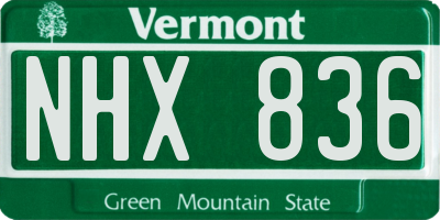 VT license plate NHX836
