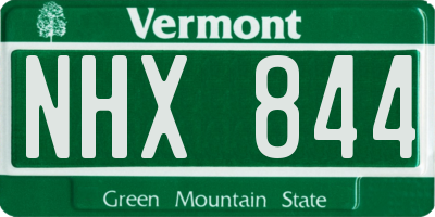 VT license plate NHX844
