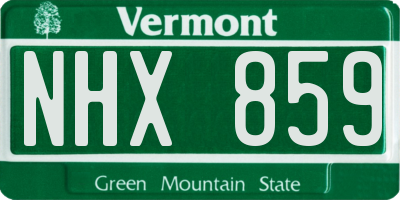 VT license plate NHX859