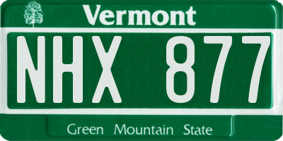 VT license plate NHX877