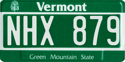 VT license plate NHX879