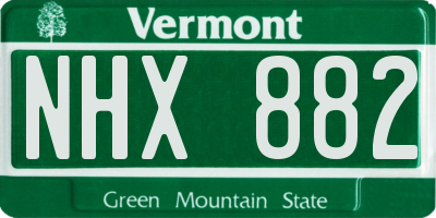 VT license plate NHX882
