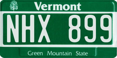 VT license plate NHX899