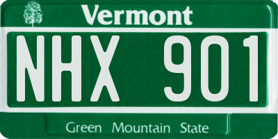 VT license plate NHX901