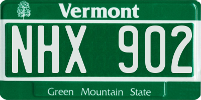 VT license plate NHX902