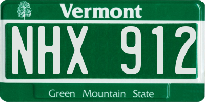 VT license plate NHX912