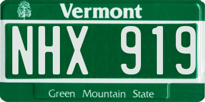 VT license plate NHX919