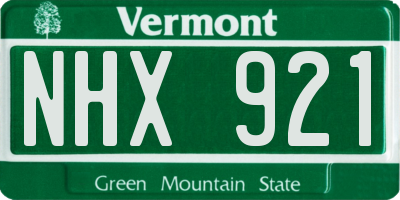 VT license plate NHX921