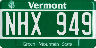 VT license plate NHX949