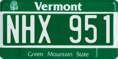 VT license plate NHX951