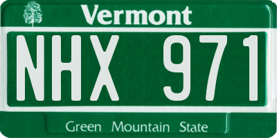 VT license plate NHX971