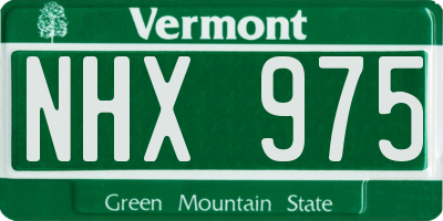 VT license plate NHX975