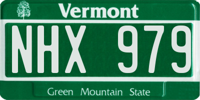 VT license plate NHX979