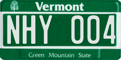 VT license plate NHY004