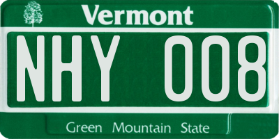 VT license plate NHY008