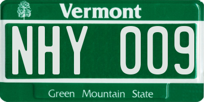 VT license plate NHY009