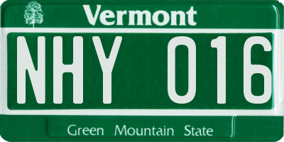 VT license plate NHY016