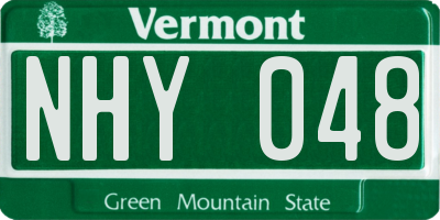 VT license plate NHY048