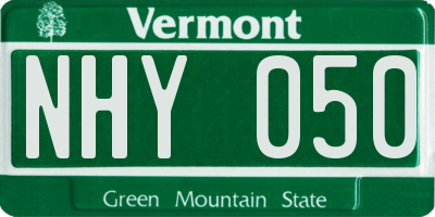 VT license plate NHY050