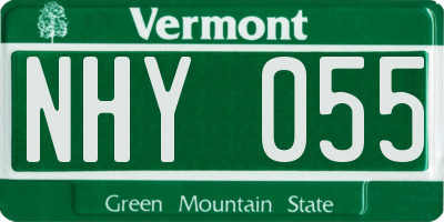 VT license plate NHY055