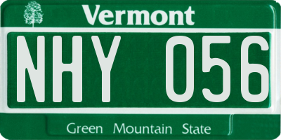 VT license plate NHY056