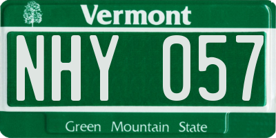 VT license plate NHY057