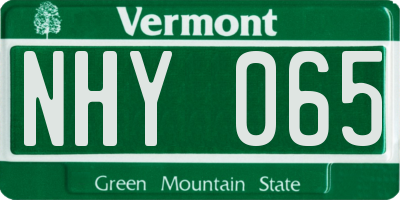 VT license plate NHY065