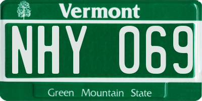VT license plate NHY069