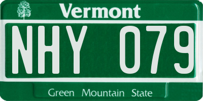 VT license plate NHY079