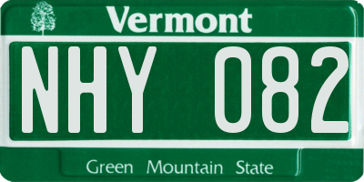 VT license plate NHY082