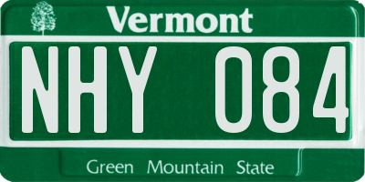 VT license plate NHY084