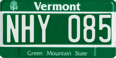 VT license plate NHY085