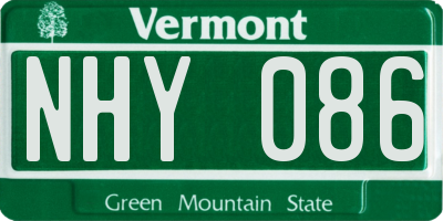 VT license plate NHY086