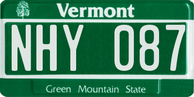 VT license plate NHY087