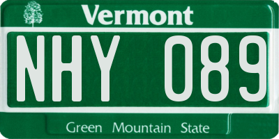 VT license plate NHY089