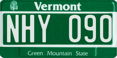 VT license plate NHY090