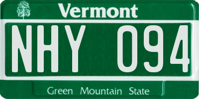VT license plate NHY094