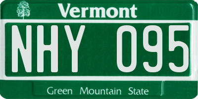VT license plate NHY095