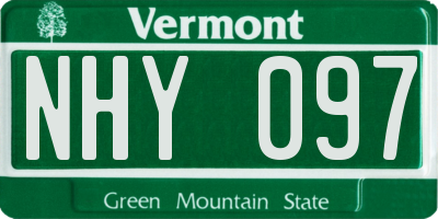 VT license plate NHY097