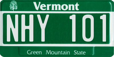 VT license plate NHY101