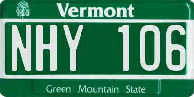 VT license plate NHY106