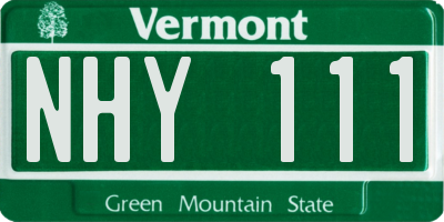 VT license plate NHY111