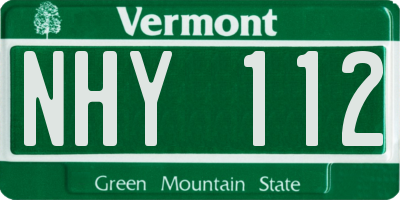 VT license plate NHY112