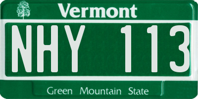 VT license plate NHY113